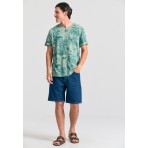 Funky Buddha Ανδρικό Κοντομάνικο T-Shirt Μέντα, Πράσινο
