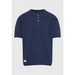 Funky Buddha Ανδρικό Κοντομάνικο T-Shirt Μπλε Σκούρο