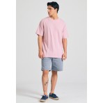 Funky Buddha Ανδρικό Κοντομάνικο T-Shirt Λιλά