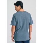 Funky Buddha Ανδρικό Κοντομάνικο T-Shirt Γκρι