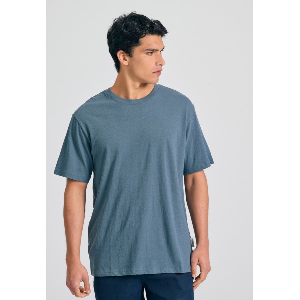 Funky Buddha Ανδρική Μπλούζα Κοντό Μανίκι Basic (FBM011-347-04-STEEL-GREY)