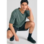 Funky Buddha Ανδρικό Κοντομάνικο T-Shirt Πράσινο