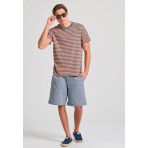Funky Buddha Yarn Dyed T-Shirt Ανδρικό (FBM011-353-04-ORANGE)