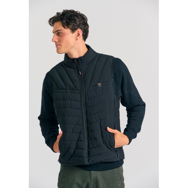 Funky Buddha Καπιτονέ Μπουφάν Αμάνικο Ανδρικό (FBM012-001-01-BLACK)