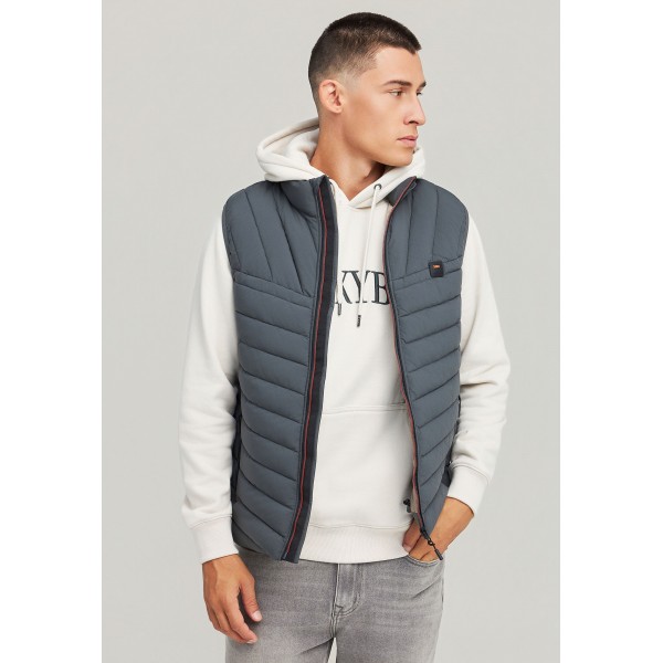 Funky Buddha Καπιτονέ Μπουφάν Αμάνικο Ανδρικό (FBM012-001-01-DK-GREY)