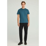 Funky Buddha Ανδρική Κοντομάνικη Μπλούζα Πετρόλ