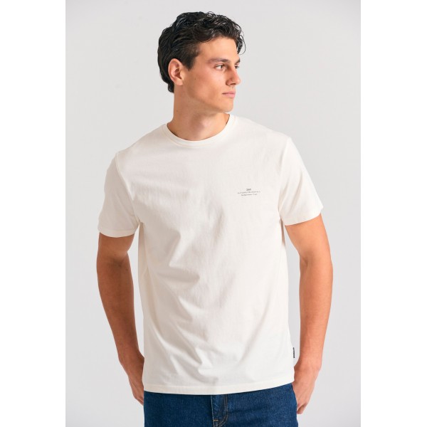 Funky Buddha Ανδρική Μπλούζα Με Κοντό Μανίκι Basic (FBM012-001-04-OFF-WHITE)