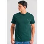 Funky Buddha Ανδρική Μπλούζα Με Κοντό Μανίκι Basic (FBM012-001-04-PINE-GREEN)