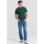 Funky Buddha Ανδρική Μπλούζα Με Κοντό Μανίκι Basic (FBM012-001-04-PINE-GREEN)