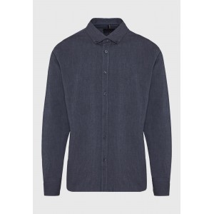 Funky Buddha Ανδρικό Πουκάμισο Basic (FBM012-001-05-DK-BLUE-MEL)