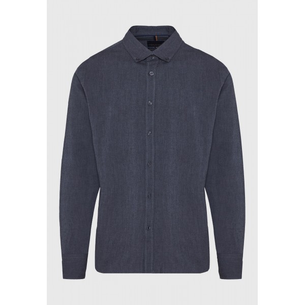 Funky Buddha Ανδρικό Πουκάμισο Basic (FBM012-001-05-DK-BLUE-MEL)