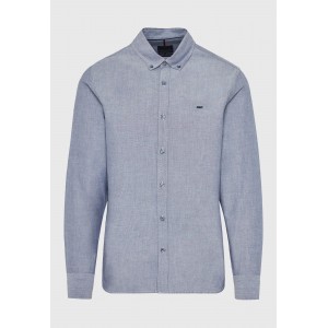 Funky Buddha Ανδρικό Πουκάμισο Basic (FBM012-001-05-GREY-MEL)