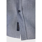 Funky Buddha Ανδρικό Μακρυμάνικο Πουκάμισο Oxford Γκρι