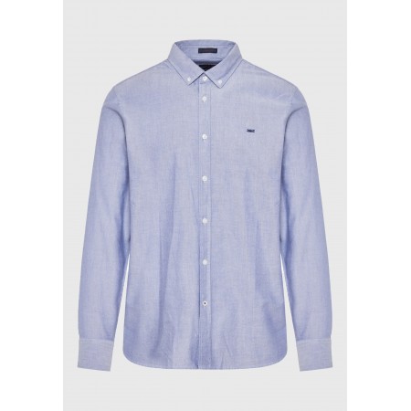 Funky Buddha Ανδρικό Μακρυμάνικο Πουκάμισο Oxford Μωβ