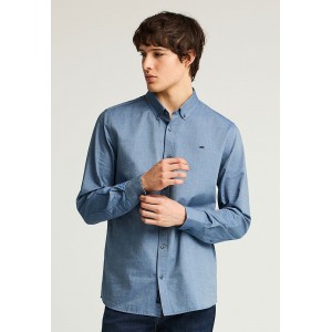 Funky Buddha The Essentials Oxford Πουκάμισο Μακρυμάνικο Ανδρικό (FBM012-001-05-INDIGO-MEL)