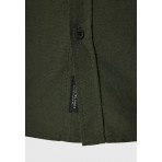 Funky Buddha Ανδρικό Μακρυμάνικο Πουκάμισο Oxford Χακί