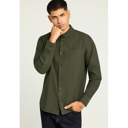 Funky Buddha Ανδρικό Μακρυμάνικο Πουκάμισο Oxford Χακί