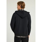 Funky Buddha Ανδρική Ζακέτα Με Κουκούλα Μαύρη