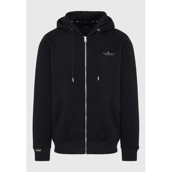 Funky Buddha Ανδρική Ζακέτα Φούτερ Με Κουκούλα (FBM012-001-06-BLACK)