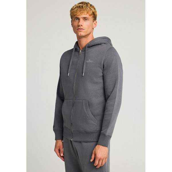 Funky Buddha Ανδρική Ζακέτα Φούτερ Με Κουκούλα (FBM012-001-06-DK-GREY)
