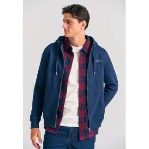 Funky Buddha Ανδρική Ζακέτα Φούτερ Με Κουκούλα (FBM012-001-06-NAVY)