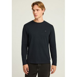 Funky Buddha Minimal Logo Μπλούζα Με Λαιμόκοψη Ανδρική (FBM012-001-07-BLACK)