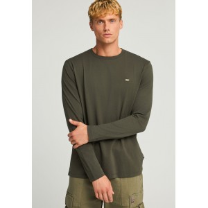 Funky Buddha Minimal Logo Μπλούζα Με Λαιμόκοψη Ανδρική (FBM012-001-07-DUSTY-OLIVE)