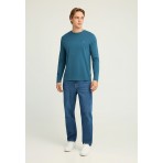 Funky Buddha Ανδρική Μακρυμάνικη Μπλούζα Πετρόλ