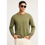 Funky Buddha The Essentials Ανδρικό Πουλόβερ Λαδί