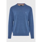 Funky Buddha Ανδρικό Πλεκτό Με Λαιμόκοψη (FBM012-001-09-INDIGO-MEL)
