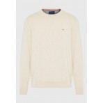 Funky Buddha Ανδρικό Πλεκτό Με Λαιμόκοψη (FBM012-001-09-IVORY-MEL)