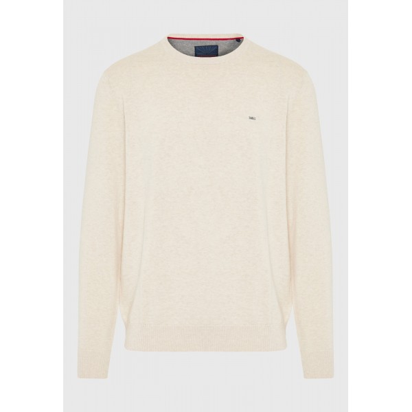 Funky Buddha The Essentials Πουλόβερ Ανδρικό (FBM012-001-09-IVORY-MEL)