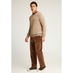 Funky Buddha Ανδρικό Πλεκτό Με Λαιμόκοψη (FBM012-001-09-LT-CIGAR-MEL)