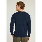 Funky Buddha Ανδρικό Πλεκτό Με Λαιμόκοψη (FBM012-001-09-NAVY-MEL)