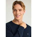 Funky Buddha Ανδρικό Πλεκτό Με Λαιμόκοψη (FBM012-001-09-NAVY-MEL)