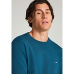 Funky Buddha Ανδρικό Πλεκτό Με Λαιμόκοψη (FBM012-001-09-TEAL-MEL)