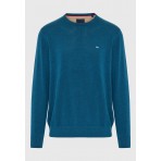 Funky Buddha Ανδρικό Πλεκτό Με Λαιμόκοψη (FBM012-001-09-TEAL-MEL)