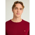 Funky Buddha Ανδρικό Πλεκτό Με Λαιμόκοψη (FBM012-001-09-WINE-RED-MEL)