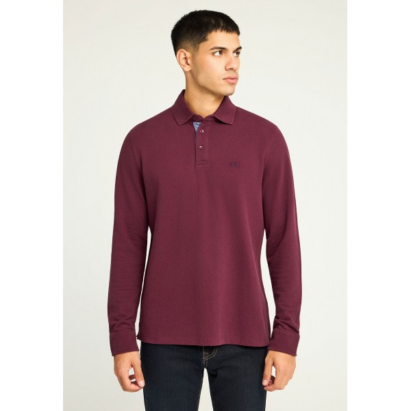 Funky Buddha Ανδρική Μπλούζα Πόλο Με Μακρύ Μανίκι (FBM012-001-11-MERLOT)