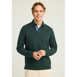 Funky Buddha Minimal Chest Logo Μπλούζα Μακρυμάνικη Polo Ανδρική (FBM012-001-11-PINE-GREEN)