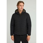 Funky Buddha Ανδρικό Casual Μπουφάν με Κουκούλα Μαύρο