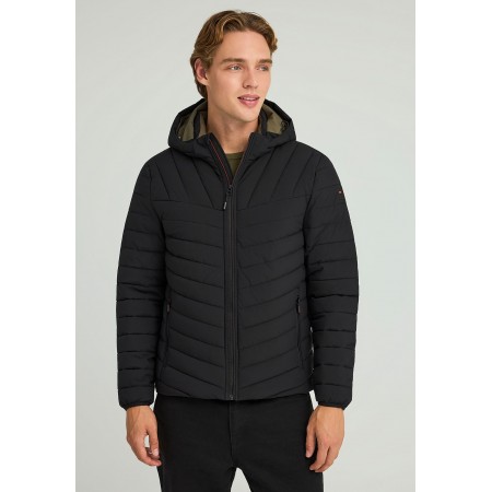 Funky Buddha Ανδρικό Casual Μπουφάν με Κουκούλα Μαύρο