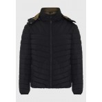 Funky Buddha Ανδρικό Casual Μπουφάν με Κουκούλα Μαύρο