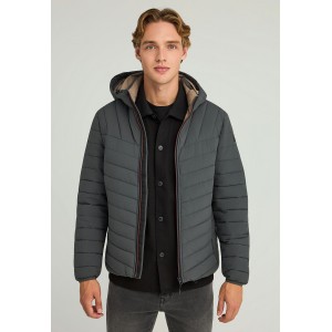 Funky Buddha Μπουφάν Puffer Ανδρικό (FBM012-002-01-DK-GREY)