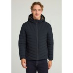 Funky Buddha Ανδρικό Casual Μπουφάν με Κουκούλα Μπλε Σκούρο