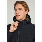 Funky Buddha Ανδρικό Casual Μπουφάν με Κουκούλα Μπλε Σκούρο