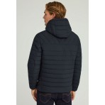 Funky Buddha Ανδρικό Casual Μπουφάν με Κουκούλα Μπλε Σκούρο