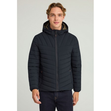 Funky Buddha Ανδρικό Casual Μπουφάν με Κουκούλα Μπλε Σκούρο