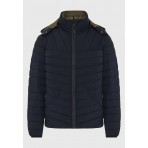 Funky Buddha Ανδρικό Casual Μπουφάν με Κουκούλα Μπλε Σκούρο