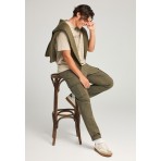 Funky Buddha Ανδρικό Παντελόνι Cargo Λαδί